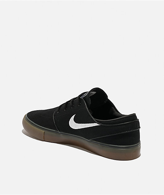 Nike SB Zoom Janoski OG+ Black & Gum Canvas Skate Shoes | Zumiez
